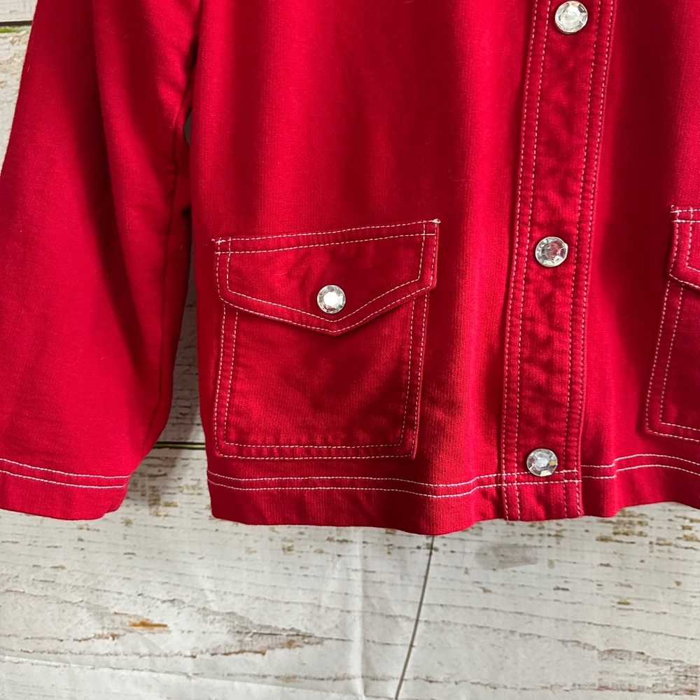 ONQUE Rhinestone Jacket Red - Picture 11 of 14